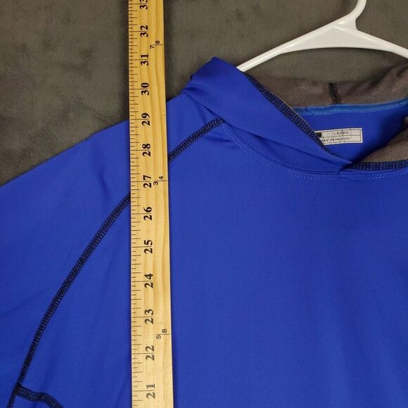 Evoshield Shirt Mens Large Blue Long Sleeve Hoodie Swagtech Lightweight Athletic - Picture 9 of 13